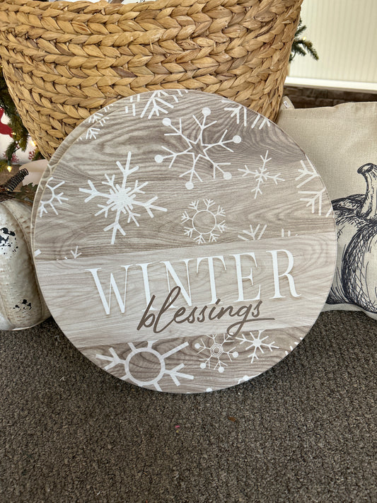 Winter Blessing Handmade Wooden Sign