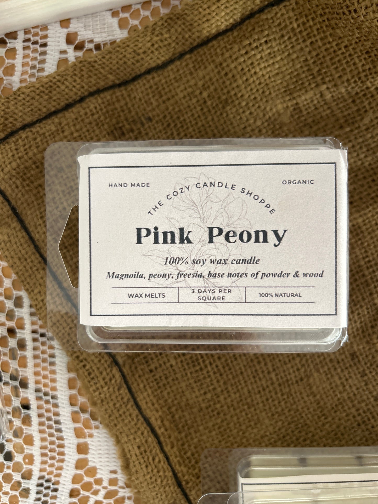 Pink Peony Clamshell Wax Melt