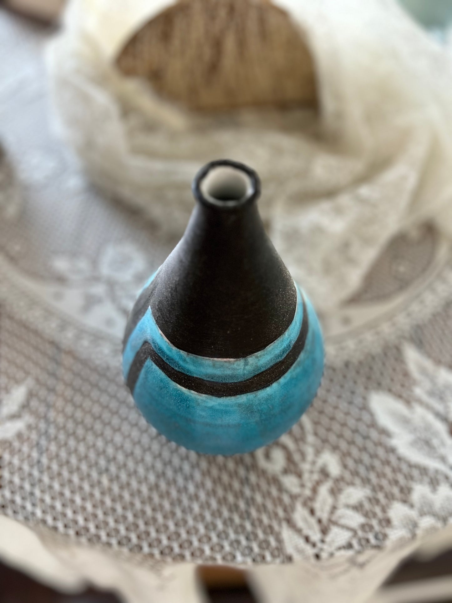 Handmade Black & Blue Vase