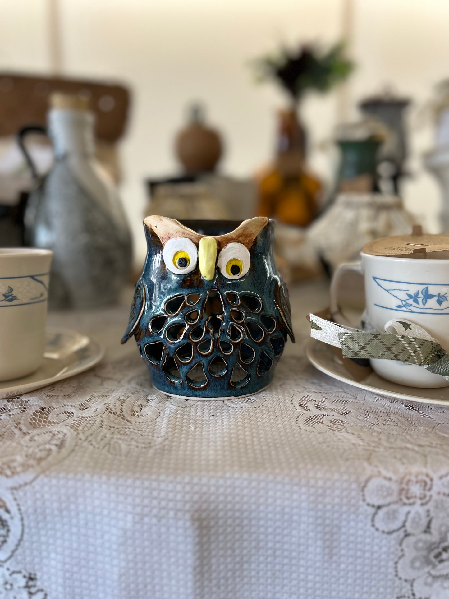 Owl Tea Light Candle Holder