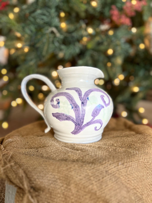 Handmade Pitcher with Purple Details