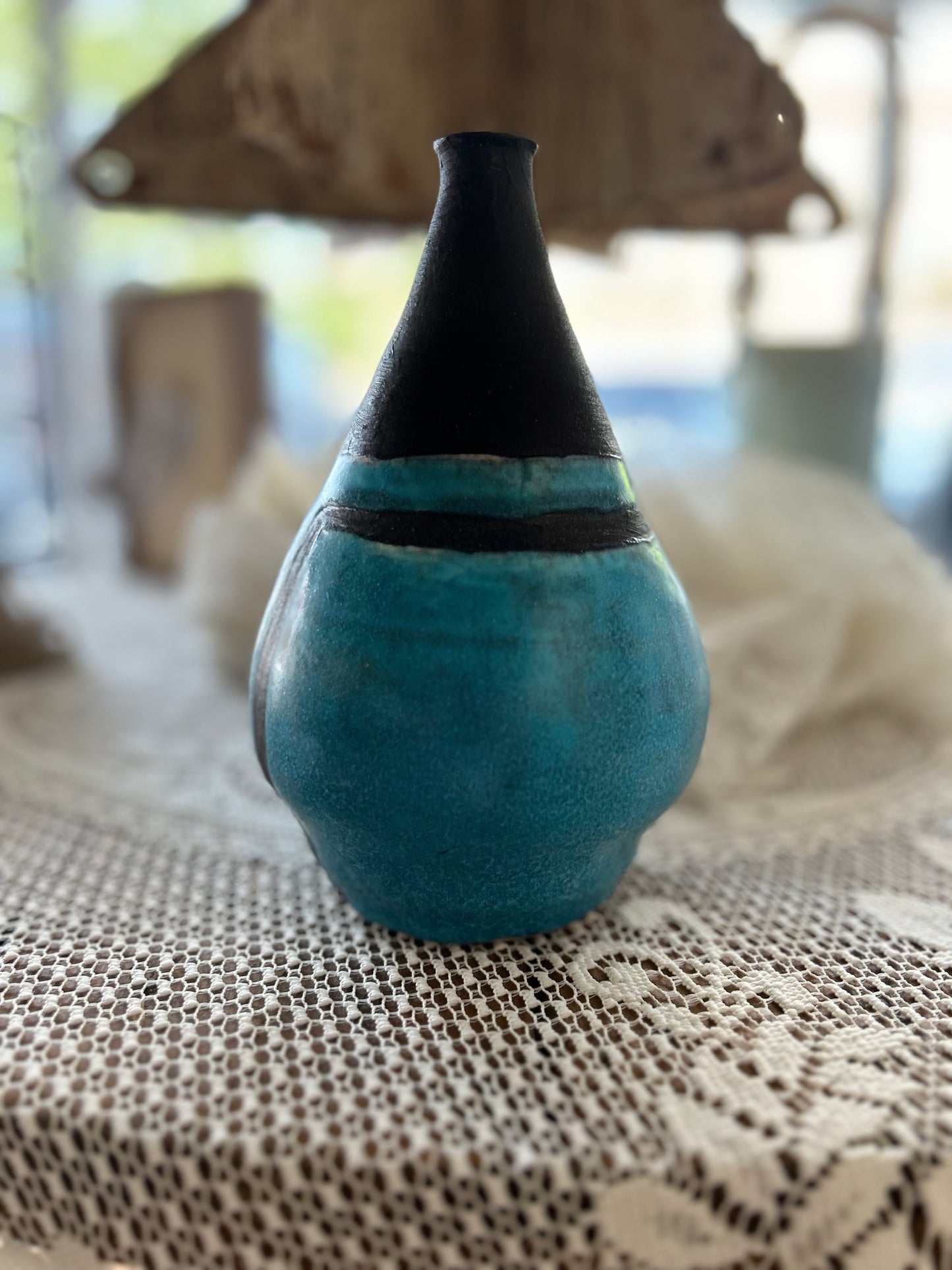 Handmade Black & Blue Vase